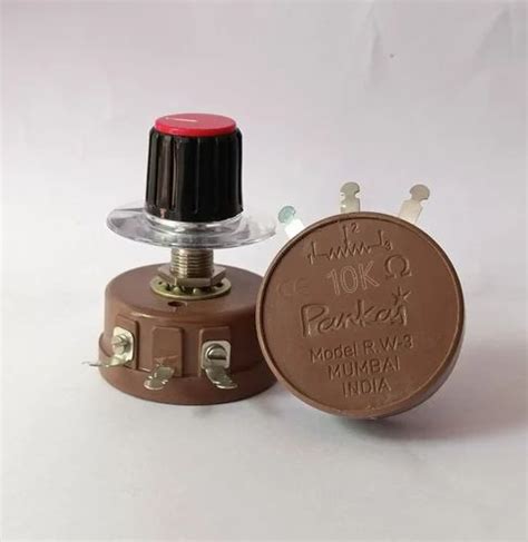 10k potentiometers with the brass colored metal housing|pankaj wound potentiometer 10k.